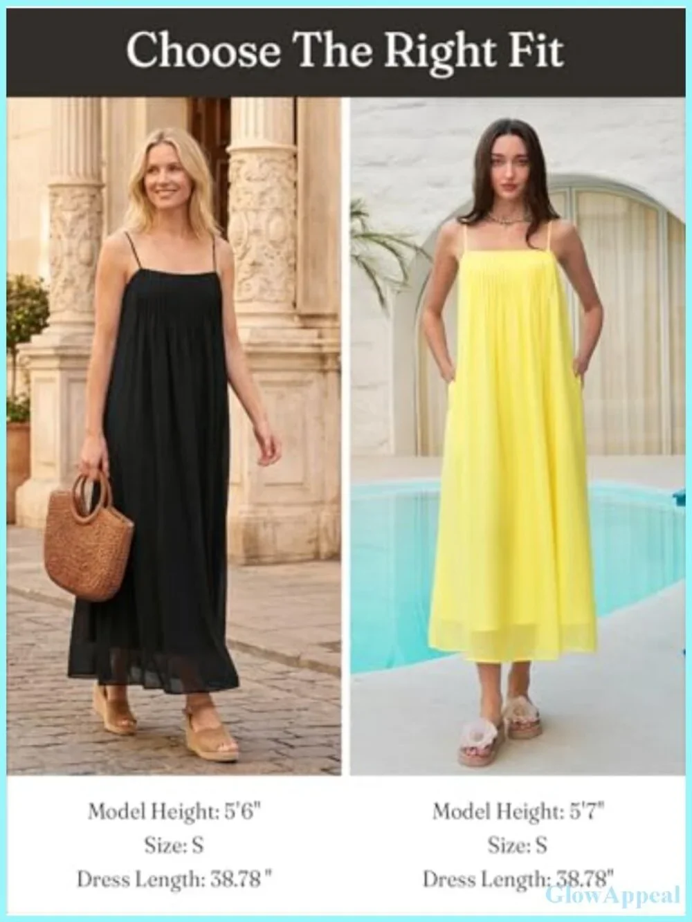 Boho Maxi Dress with Pockets Spaghetti Straps Chiffon Summer Sundress Beach